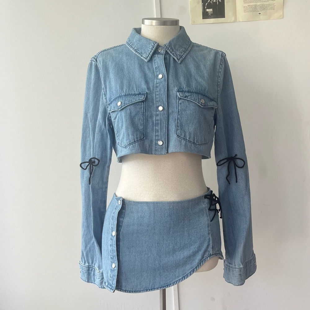 Denim top and skirt set - Picture 2 of 7